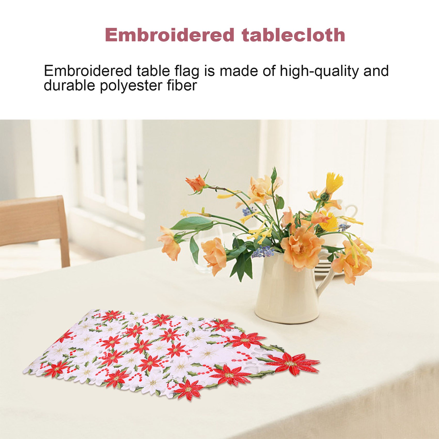 Christmas Table Runner - Świąteczny haftowany bieżnik na stół, luksusowy