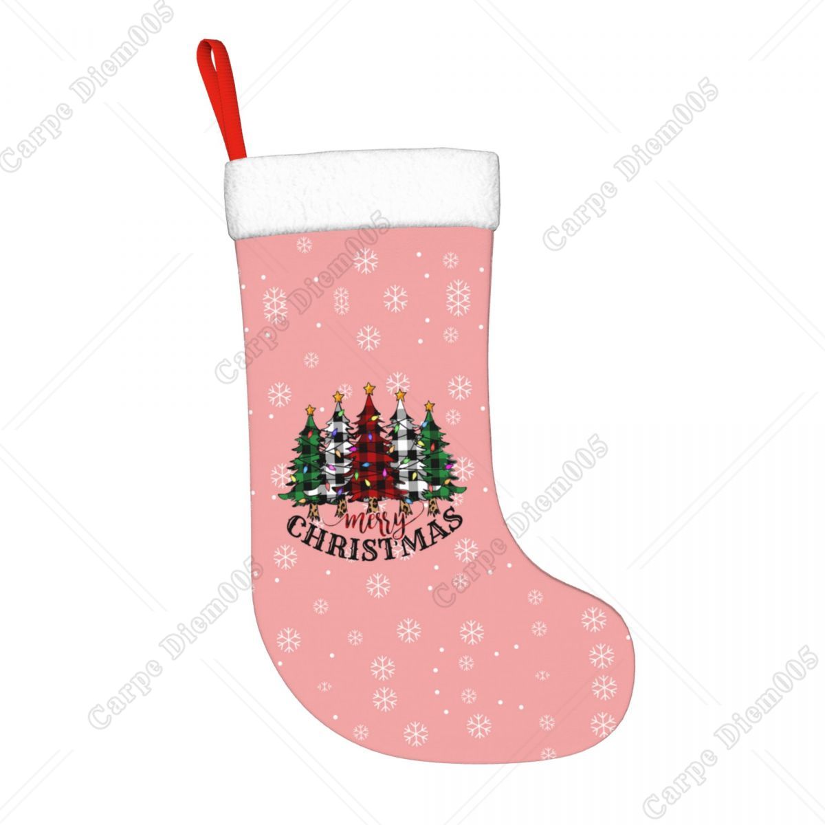 Różowe płatki śniegu Choinki P – Christmas Stocking Hanging recenzja i cena