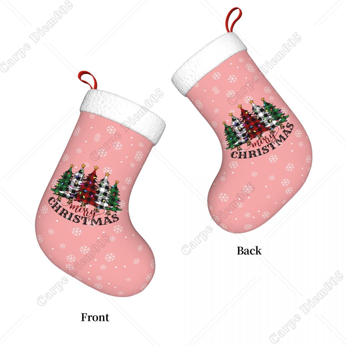 Różowe płatki śniegu Choinki P – Christmas Stocking Hanging recenzja i cena
