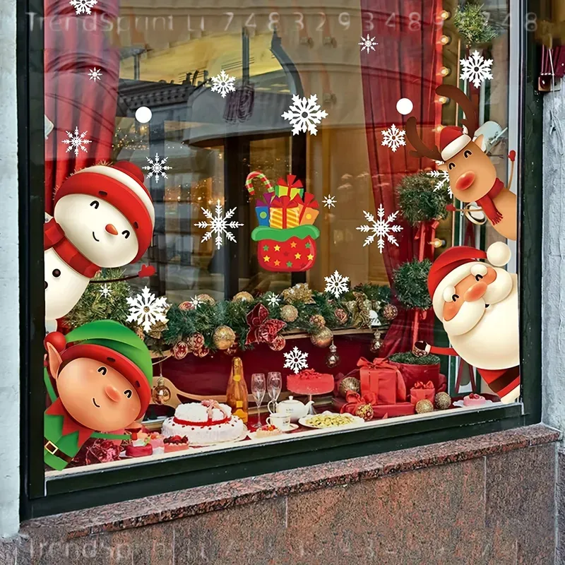 82 szt. świątecznych naklejek  – Snowflake Window Decal recenzja i cena