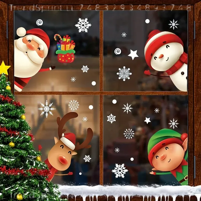 82 szt. świątecznych naklejek  – Snowflake Window Decal recenzja i cena