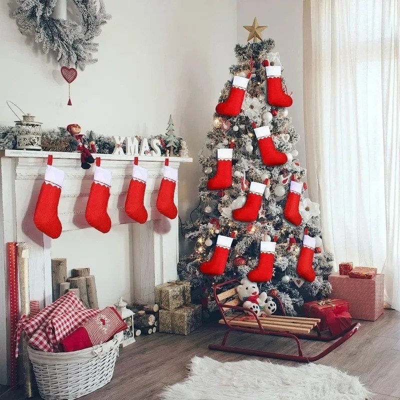 12-24 szt. Zestaw świątecznych – Christmas Stocking Hanging recenzja i cena